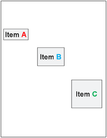 Original Alignment of Objects with Item A Original Alignment of Objects with Item A